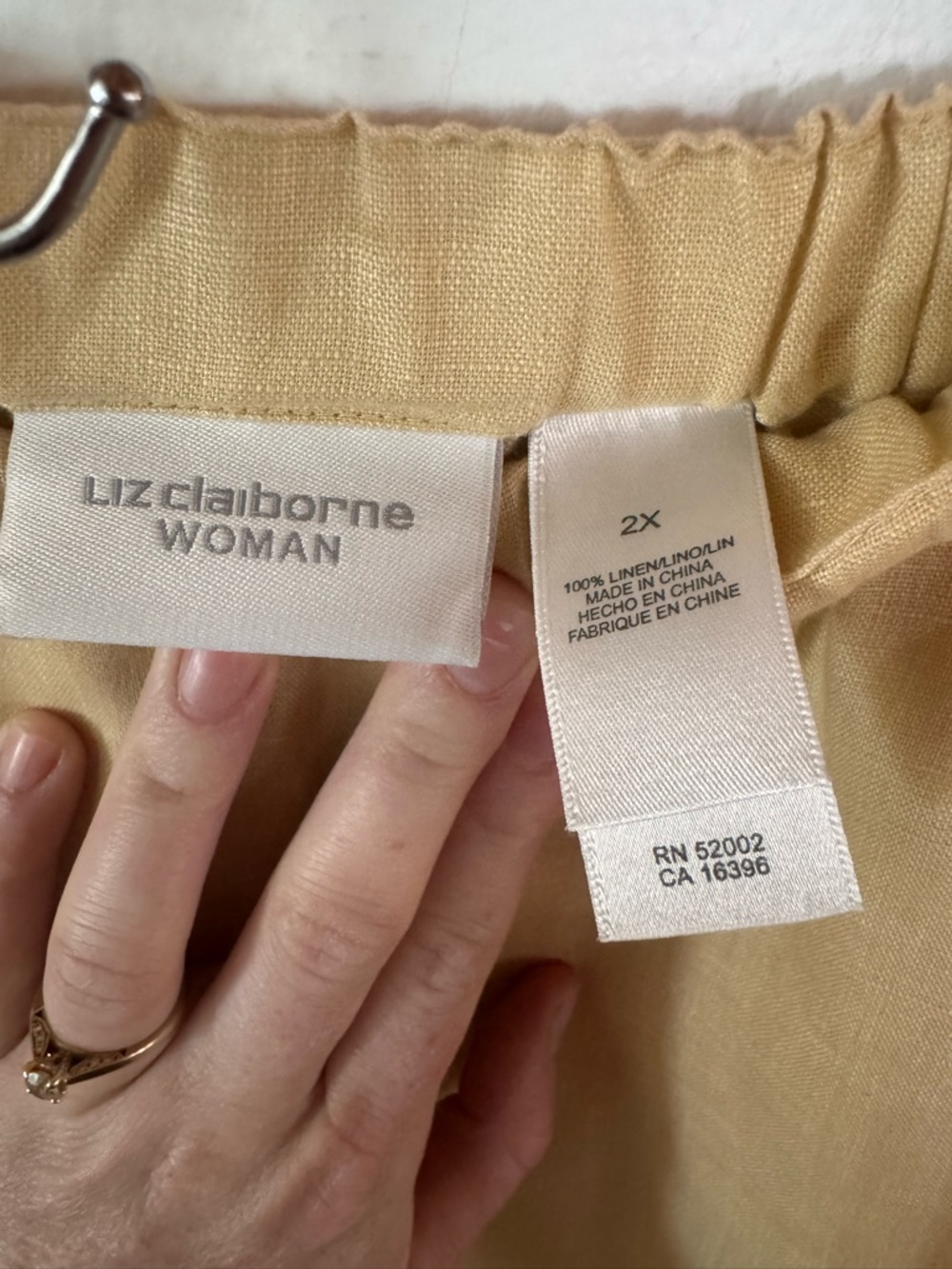 Liz Claiborne Women’s 2X Linen Midi Skirt Classic Career Natural Quiet Luxury - Picture 3 of 6